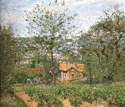 Camille Pissarro Hut villages oil